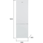 Blanco Frigorífico Combi Edesa EFC-1821 ST WH 1.80m 262L - Imagen 2