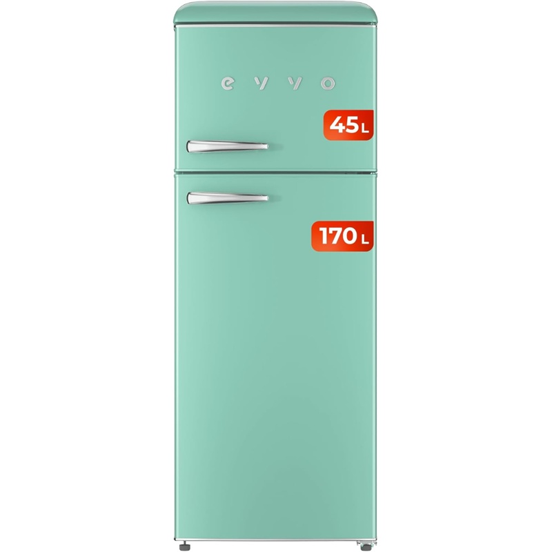 VgAgc7fZjB EVVO F45 170L 45L Clase E Verde Frigorífico Dos Puertas - Imagen 1